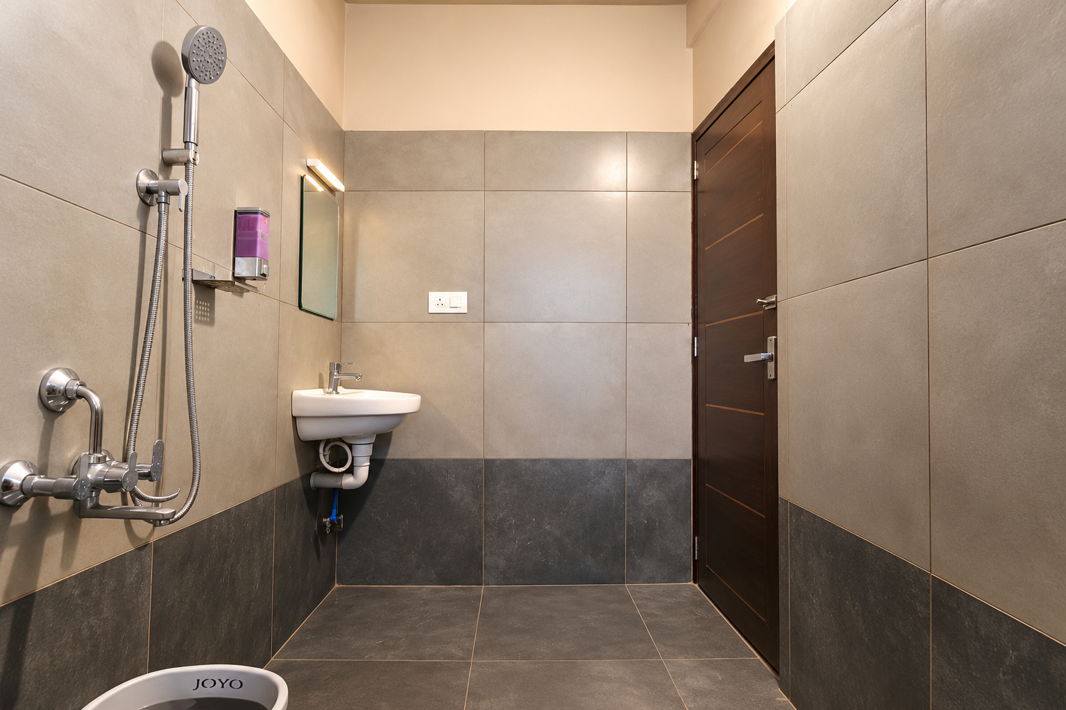 Bathroom wash basin and shower