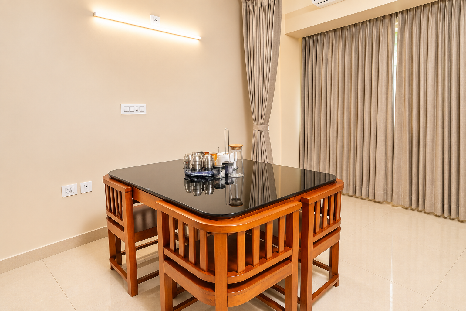 Dining table and chairs